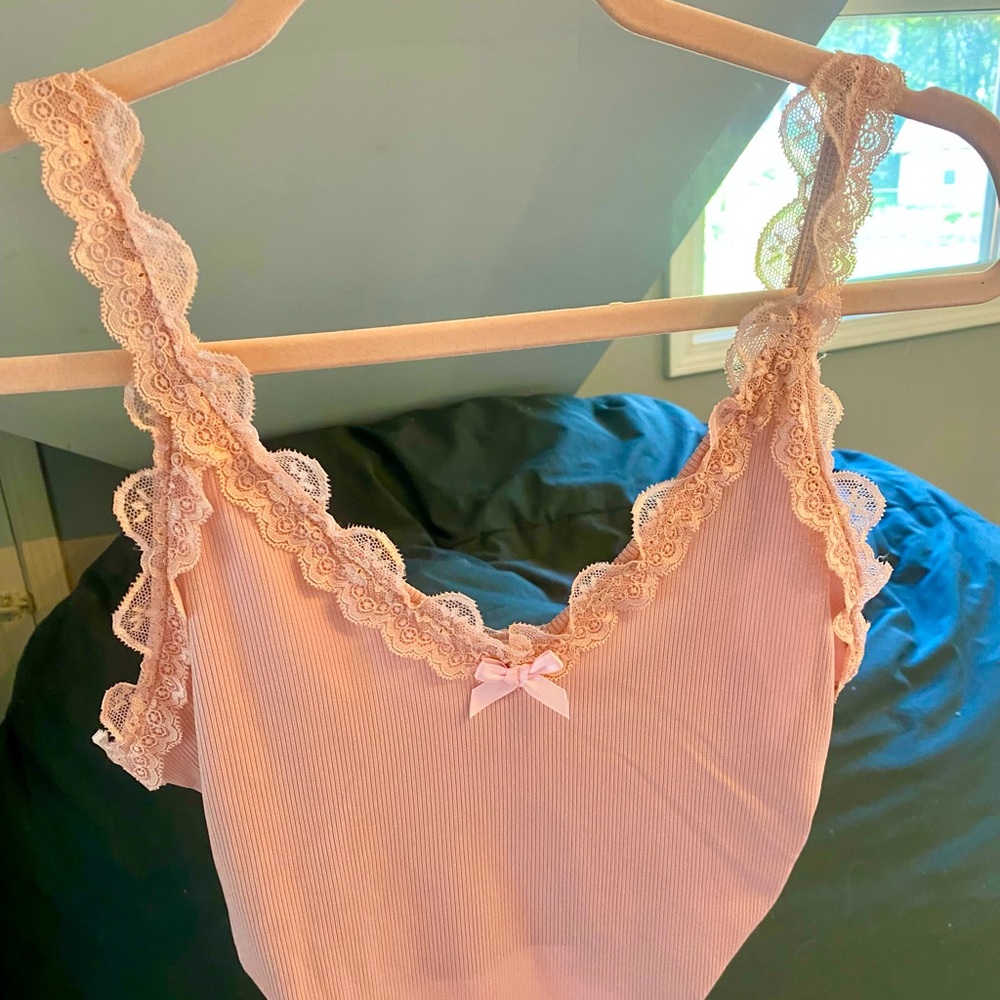 Chic Pink Lace Cami Top